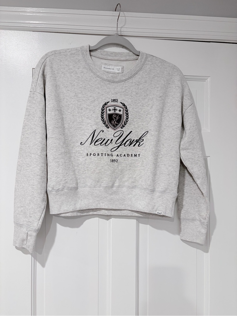 abercrombie kids Light Gray New York Crewneck Sweater